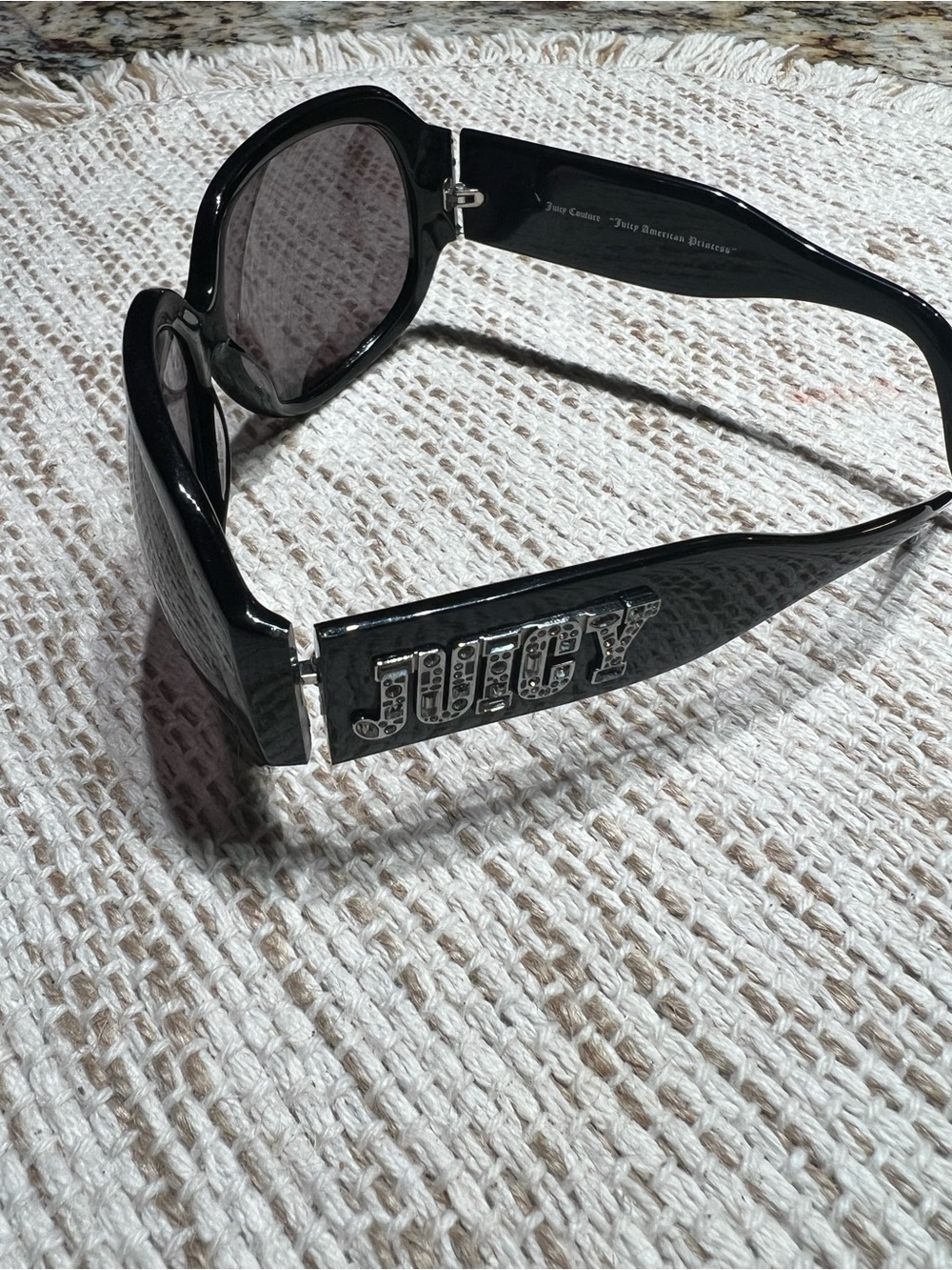 JUICY Black Logo Sunglasses with Crystal Detail